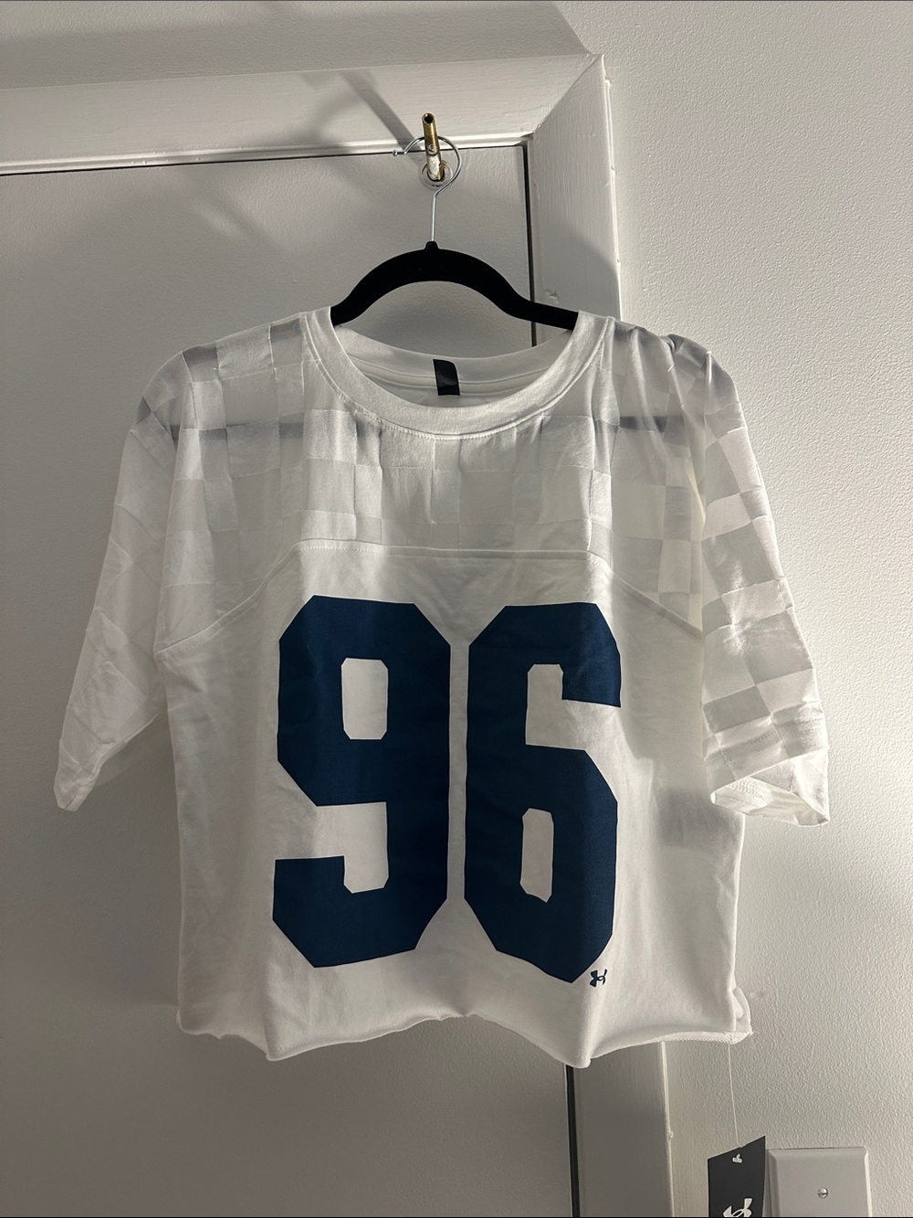 Under Armour White Short Sleeve Tee with Navy '96' Graphic